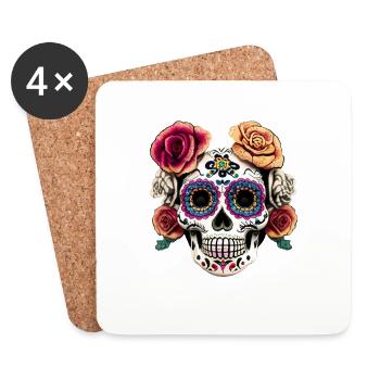 Dia de los Muertos - Untersetzer (4er-Set) - Weiß - Vorne