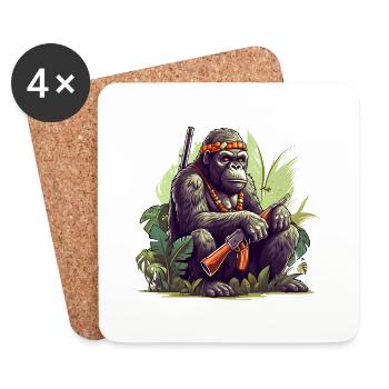 Tropical rainforests are protected by monkeys - Coasters (set of 4) - white - Front