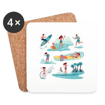 Activités nautiques - Dessous de verre (lot de 4) - blanc - Devant