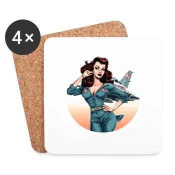 Lili pinup - Coasters (set of 4) - white - Front