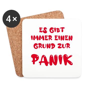 Es gibt immer einen Grund zur Panik - Untersetzer (4er-Set) - Weiß - Vorne