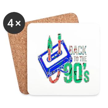 90er Jahre Niedlich 80er Jahre Retro Vintage Lustig Cool Nostalgie - Untersetzer (4er-Set) - Weiß - Vorne