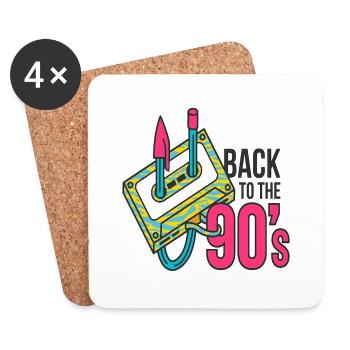 90er Jahre Niedlich 80er Jahre Retro Vintage Lustig Cool Nostalgie - Untersetzer (4er-Set) - Weiß - Vorne