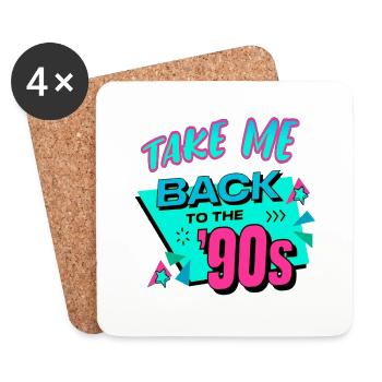 90er Jahre Niedlich 80er Jahre Retro Vintage Lustig Cool Nostalgie - Untersetzer (4er-Set) - Weiß - Vorne