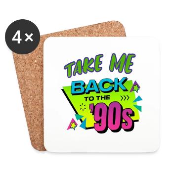 90s cute 80s retro vintage funny cool nostalgia - Coasters (set of 4) - white - Front