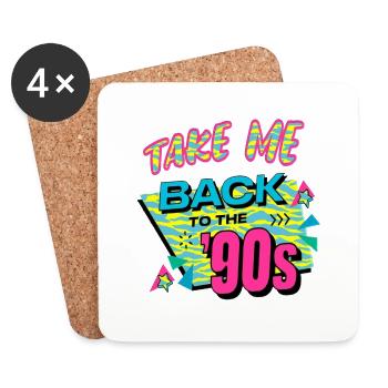 90s cute 80s retro vintage funny cool nostalgia - Coasters (set of 4) - white - Front