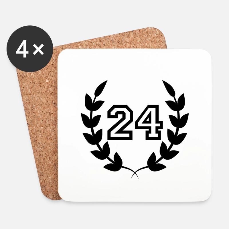 Geschenkidee zum 24. Geburtstag 24 Jahre - Untersetzer (4er-Set) - Weiß