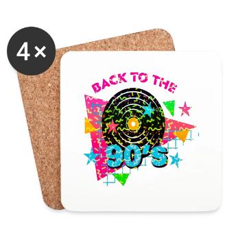 90er Jahre Niedlich 80er Jahre Retro Vintage Lustig Cool Nostalgie - Untersetzer (4er-Set) - Weiß - Vorne
