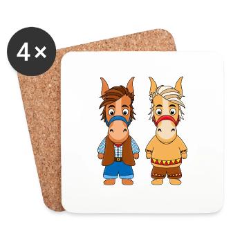 PFERDE - PONYS - Untersetzer (4er-Set) - Weiß - Vorne