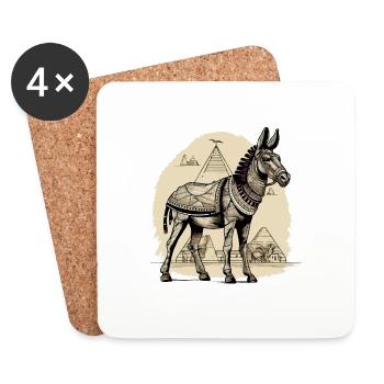 L''âne Egyptien - Dessous de verre (lot de 4) - blanc - Devant