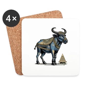 Taureau Egyptien n°6 - Dessous de verre (lot de 4) - blanc - Devant