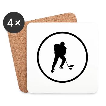 hockey - Dessous de verre (lot de 4) - blanc - Devant