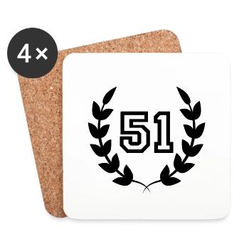 51e anniversaire-idée cadeau 51 ans - Dessous de verre (lot de 4) - blanc - Devant