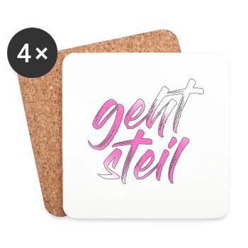 geht steil - Untersetzer (4er-Set) - Weiß - Vorne