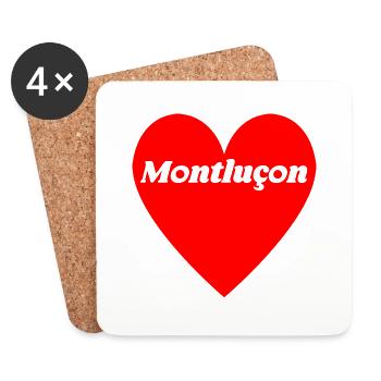 I love Montluçon French medieval town - Coasters (set of 4) - white - Front