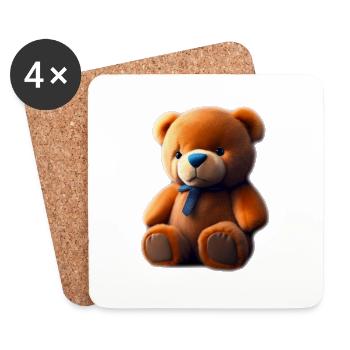 Teddy bear - Coasters (set of 4) - white - Front