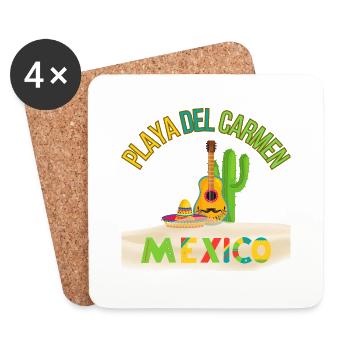 playa del carmen Mexico - Dessous de verre (lot de 4) - blanc - Devant