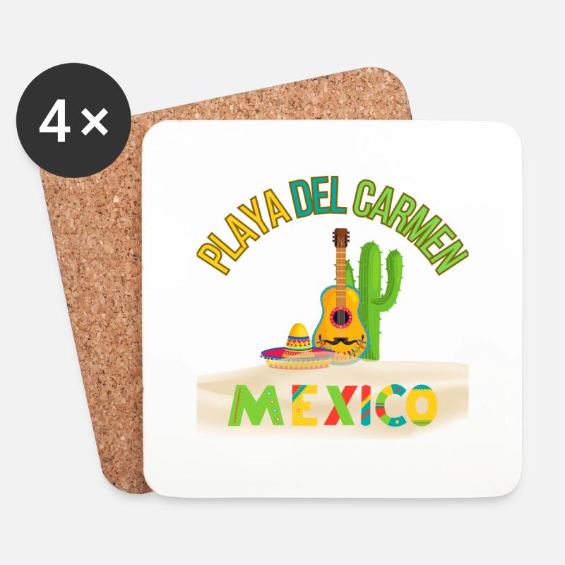 playa del carmen Mexiko - Untersetzer (4er-Set) - Weiß