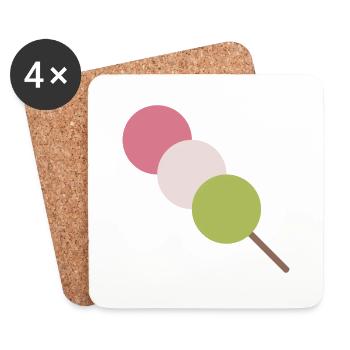 Dango sur le style - Dessous de verre (lot de 4) - blanc - Devant