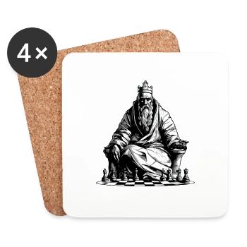 The king of chess n°3 - Coasters (set of 4) - white - Front