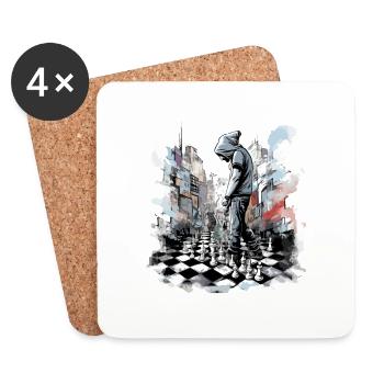 Chess meditation - Coasters (set of 4) - white - Front