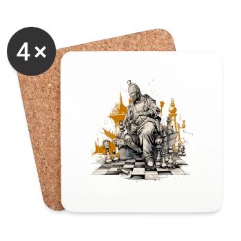 King chess street - Dessous de verre (lot de 4) - blanc - Devant