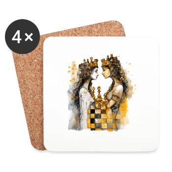 The chess sisters - Coasters (set of 4) - white - Front