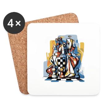 Chess composition n°3 - Coasters (set of 4) - white - Front