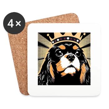 Cavalier King Charles Spaniel pop art - Coasters (set of 4) - white - Front
