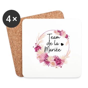 Team de la mariée floral - Dessous de verre (lot de 4) - blanc - Devant