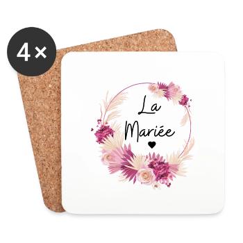 la mariée floral - Dessous de verre (lot de 4) - blanc - Devant