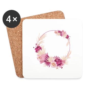 la mariée floral - Dessous de verre (lot de 4) - blanc - Devant