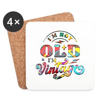 50th Birthday vintage retro Born in 1973 Birthday - Coasters (set of 4) - white - Front