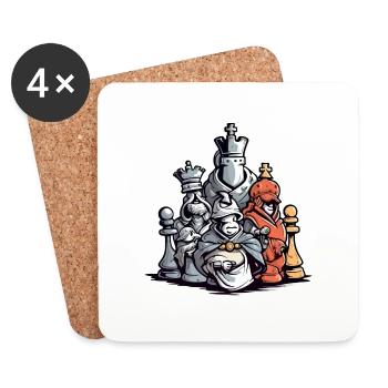 L'équipe de choc chess - Dessous de verre (lot de 4) - blanc - Devant