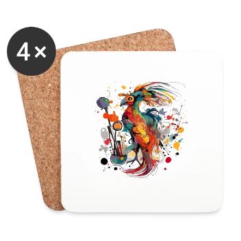Mikjo the phoenix - Coasters (set of 4) - white - Front
