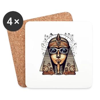 Jafi the bespectacled sphinx - Coasters (set of 4) - white - Front