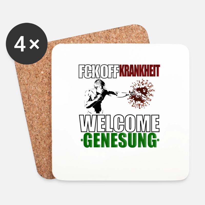Welcome Genesung Colour - Untersetzer (4er-Set) - Weiß