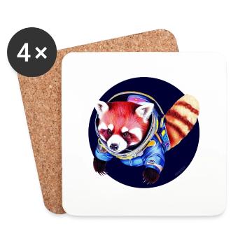 Weltraum-Panda - Untersetzer (4er-Set) - Weiß - Vorne