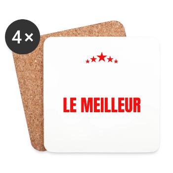 Je m’aime car je suis le meilleur - Dessous de verre (lot de 4) - blanc - Devant