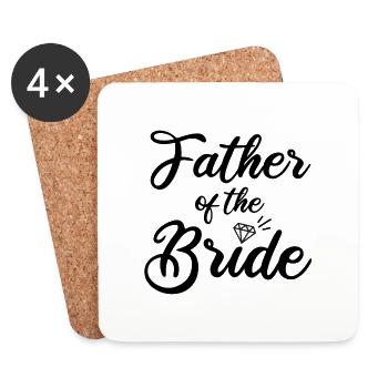 father of the bride - Untersetzer (4er-Set) - Weiß - Vorne
