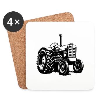 Traktor - Untersetzer (4er-Set) - Weiß - Vorne