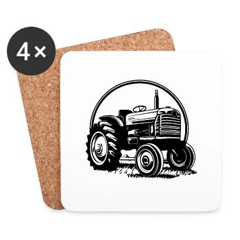 Traktor - Untersetzer (4er-Set) - Weiß - Vorne