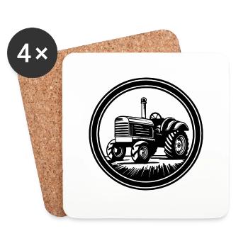 Traktor - Untersetzer (4er-Set) - Weiß - Vorne
