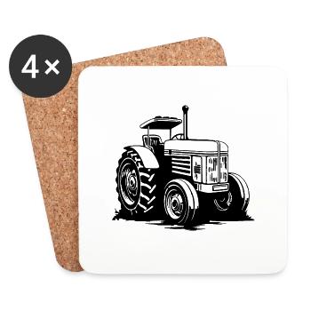 Traktor - Untersetzer (4er-Set) - Weiß - Vorne
