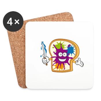 Toast - Coasters (set of 4) - white - Front