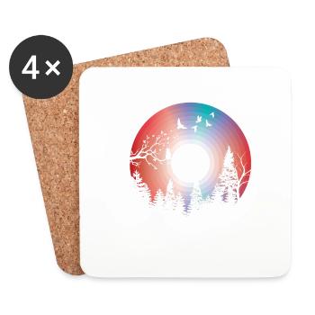 Nature Disque Vinyle - Dessous de verre (lot de 4) - blanc - Devant
