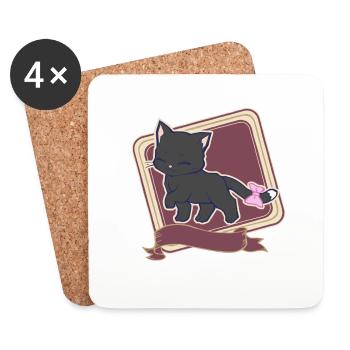 Katze - Untersetzer (4er-Set) - Weiß - Vorne