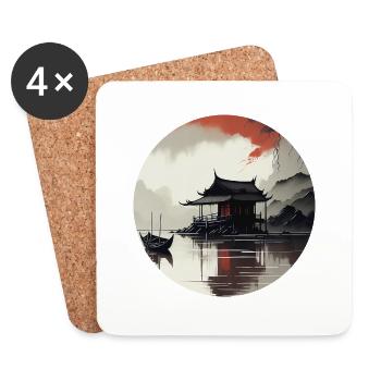 Asian landscape - Coasters (set of 4) - white - Front