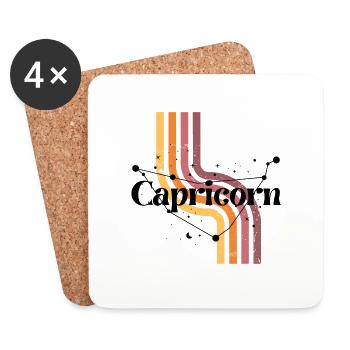 Capricorn retro horoscope - Coasters (set of 4) - white - Front