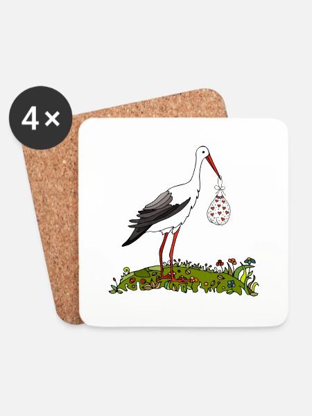 Bocian - Underlägg (4-pack) - vit